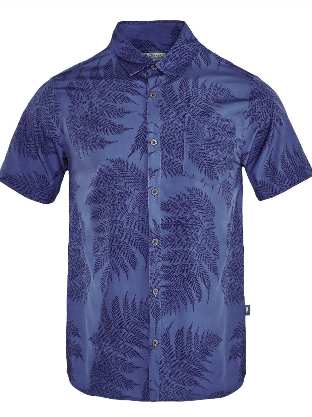 Men's Hawaiian Shirt Short Sleeve Tropical Fern Print Casual Button Down Top